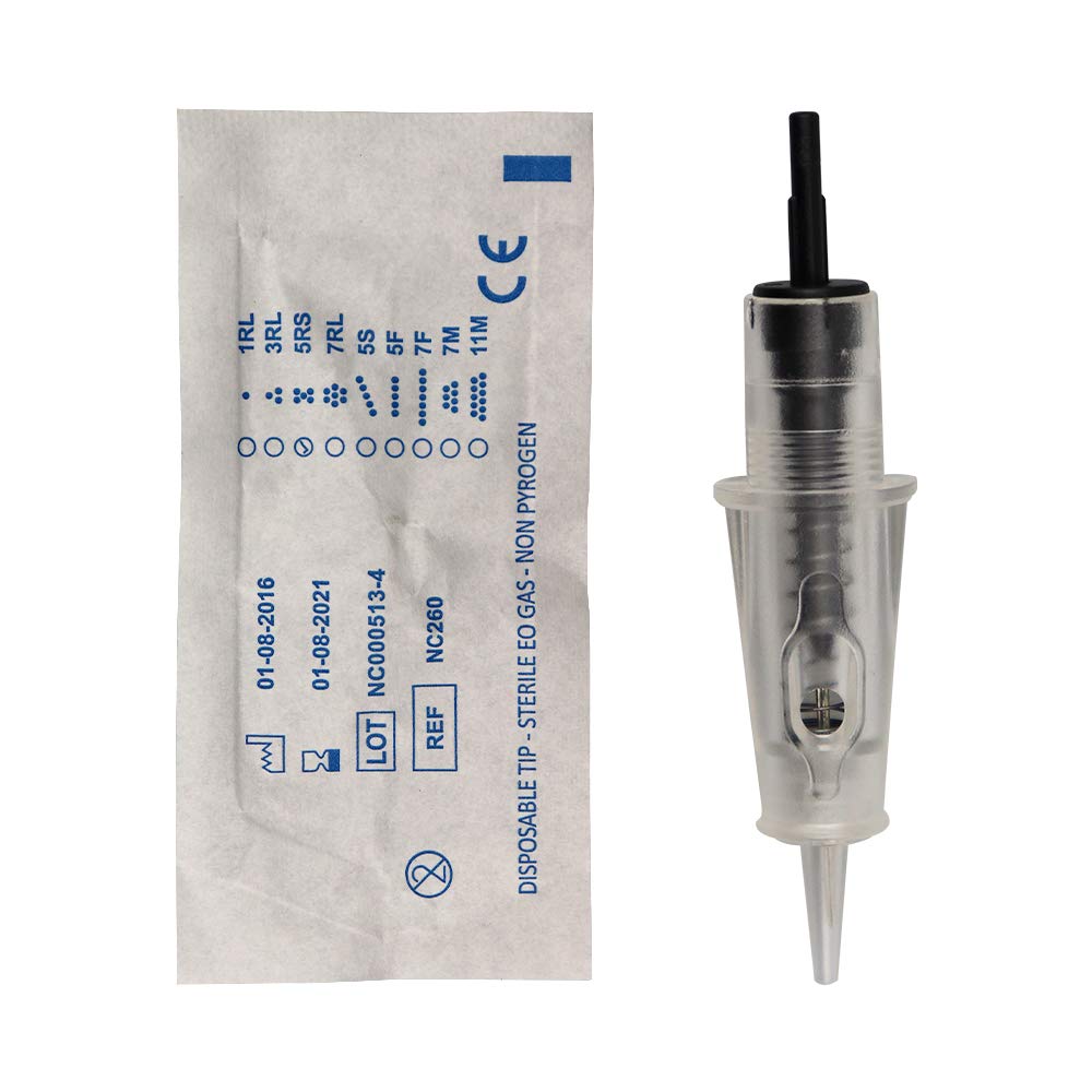 10pcs 5RL PMU Tattoo Needles - Professional Eyebrow & Eyeliner Permanent Makeup Needle Cartridges (10mm Diameter) - Perfect for Microblading, Ombre Brows & Cosmetic Tattooing