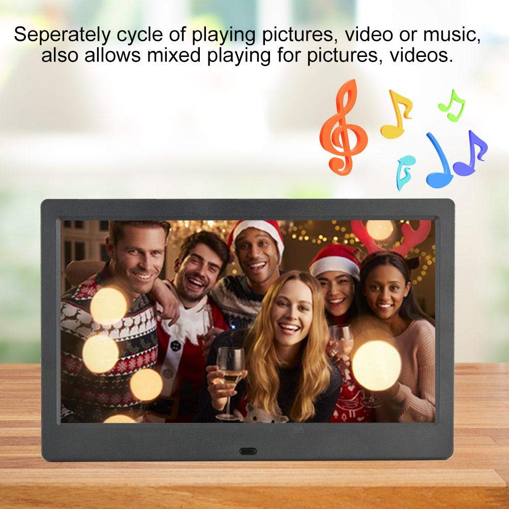 10 Inch Digital Photo Frame with 1024x600 HD TFT Screen - Remote Control, Video/Music Player, Calendar & Alarm Clock - Perfect for Home, Office Decor & Gifts (White) | Ideal for Family Memories, Wall Display & Smart Home Setup