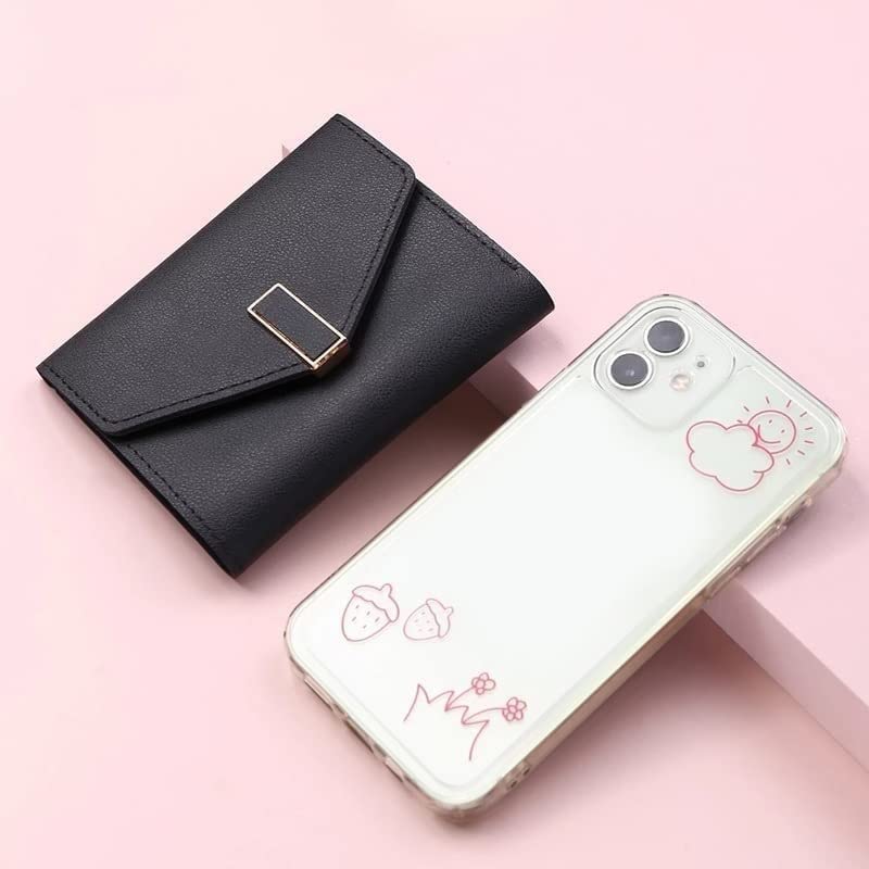 Leather Women's Wallet - Foldable Card Holder & Coin Purse for Daily Use