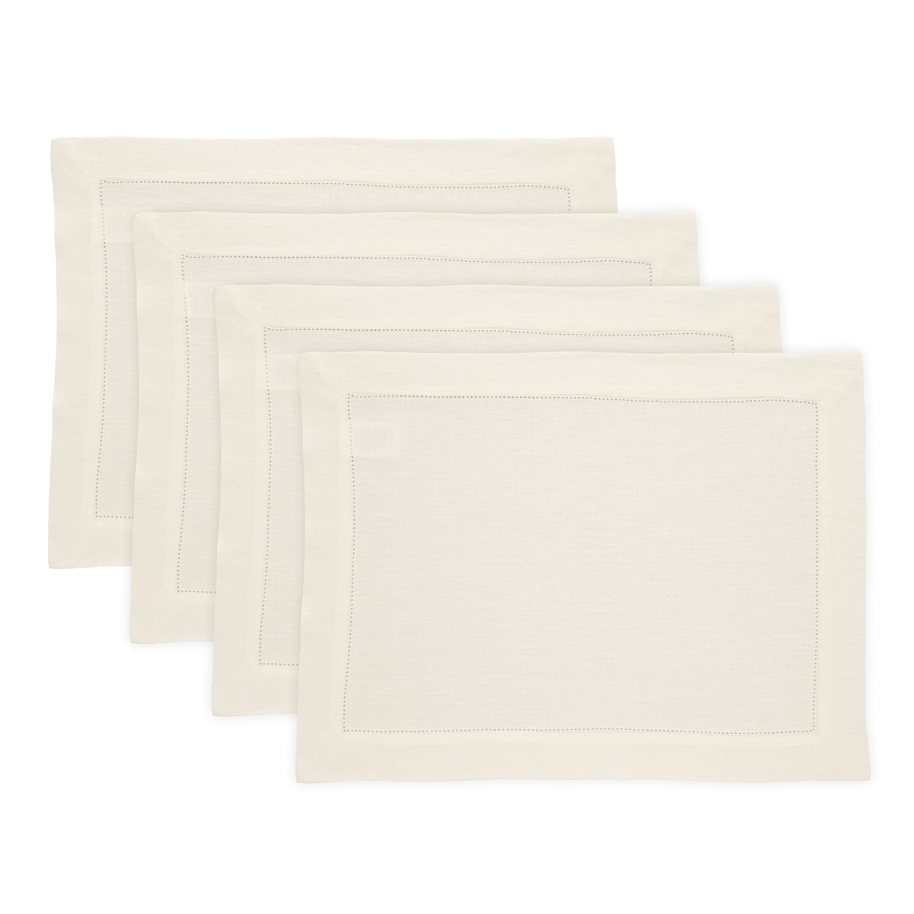 Sonoma Hemstitch Placemats Set of 4 - Premium Cotton Table Mats for Dining - Perfect for Dinner Parties, Holiday Meals & Home Decor