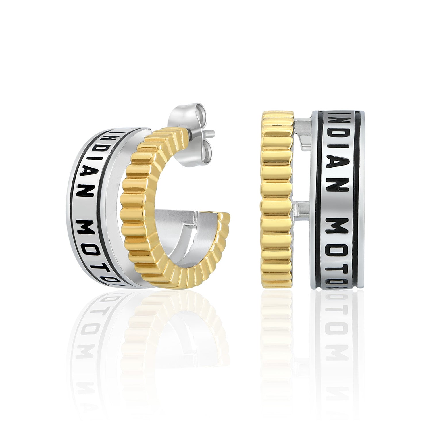 High Gear Double Hoop Earrings for Women - Trendy Stainless Steel Fashion Jewelry - Perfect for Parties, Dating & Everyday Wear