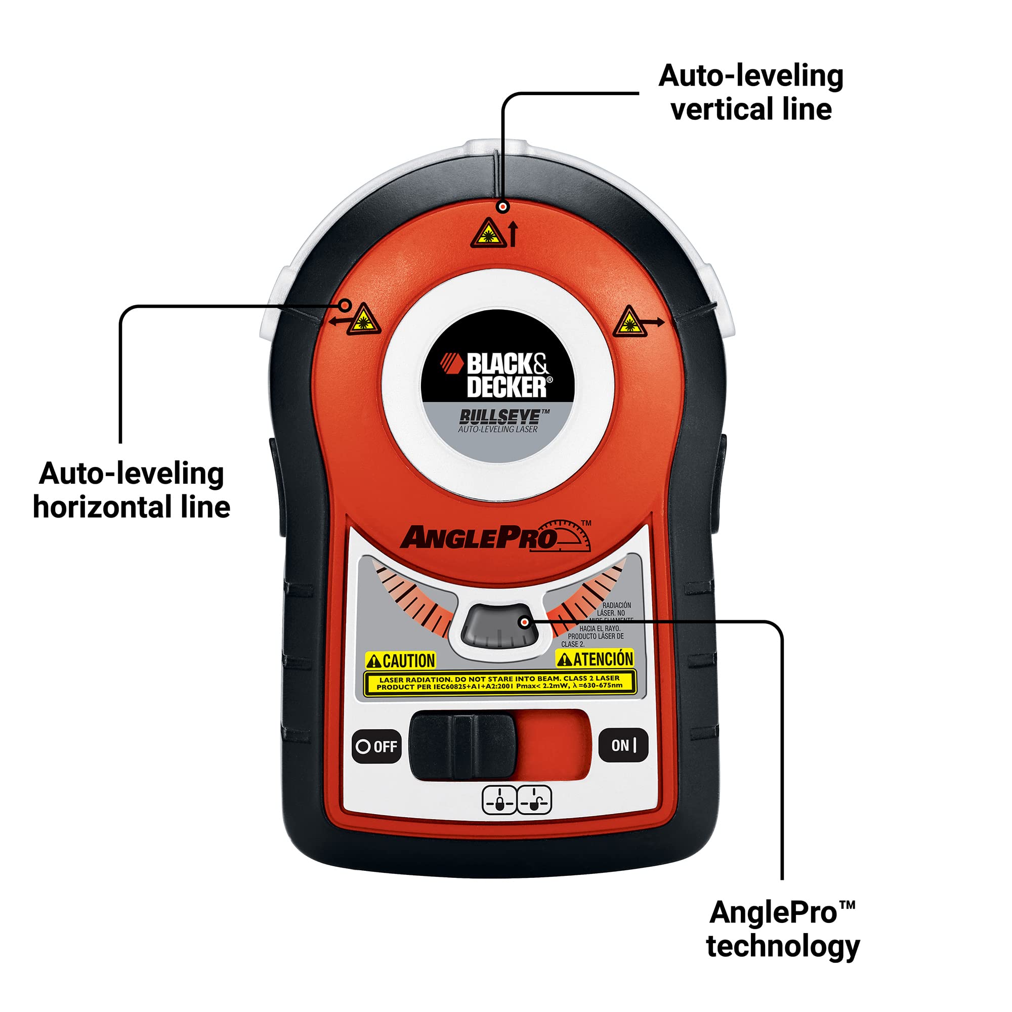 BLACK+DECKER BullsEye Auto-Leveling Laser Level with AnglePro Technology - BDL170 - Perfect for Home Renovation, Construction & DIY Projects
