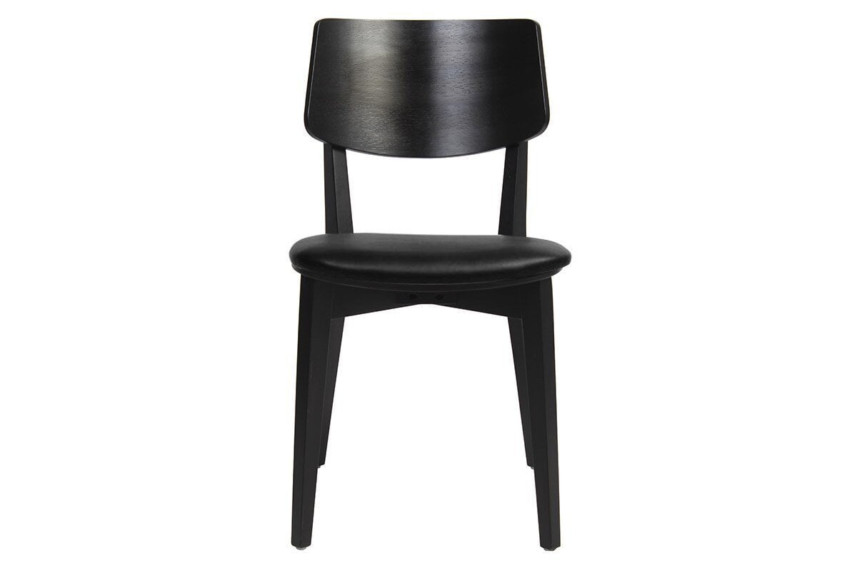 Premium Commercial Quality Timber Chair with Black Vinyl Seat - Heavy Duty Restaurant, Cafe, Office & Event Furniture - Durable Dining & Conference Seating Solution