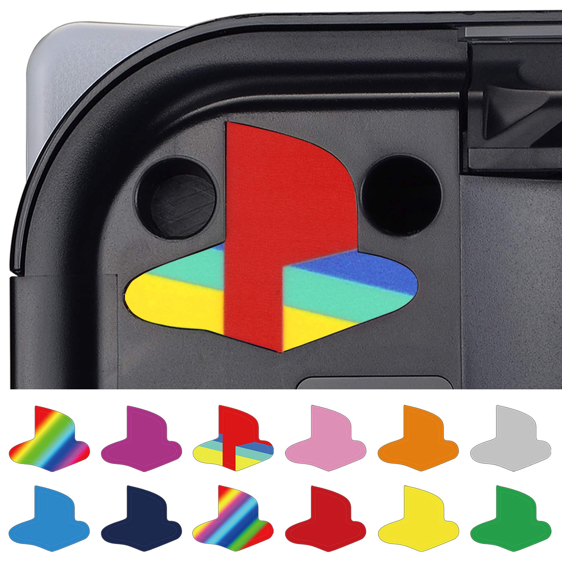 PlayVital PS5 Console Logo Protection Sticker Skin - 9 Colors & 3 Retro Classic Styles, 12PCs - Perfect for Customizing and Protecting Your PS5 Console
