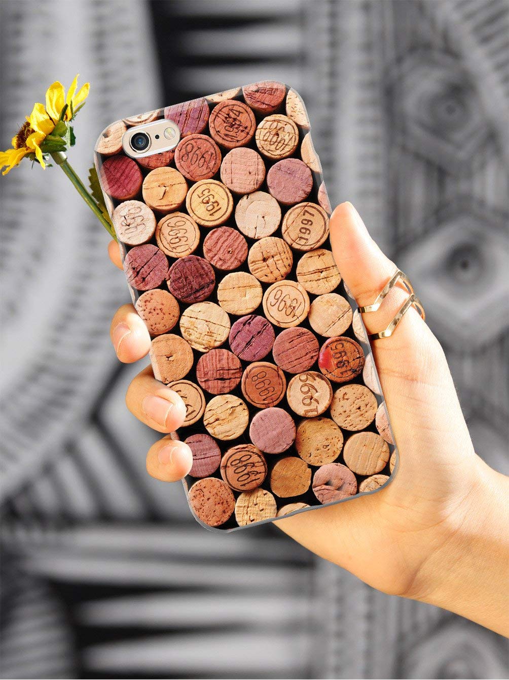 3D Textured Protective Phone Case for Apple iPhone 6/6s - Wine Cork Design Inspired Case - Perfect for Wine Lovers & Bar Enthusiasts - Durable Cover for Daily Use, Parties & Gifts