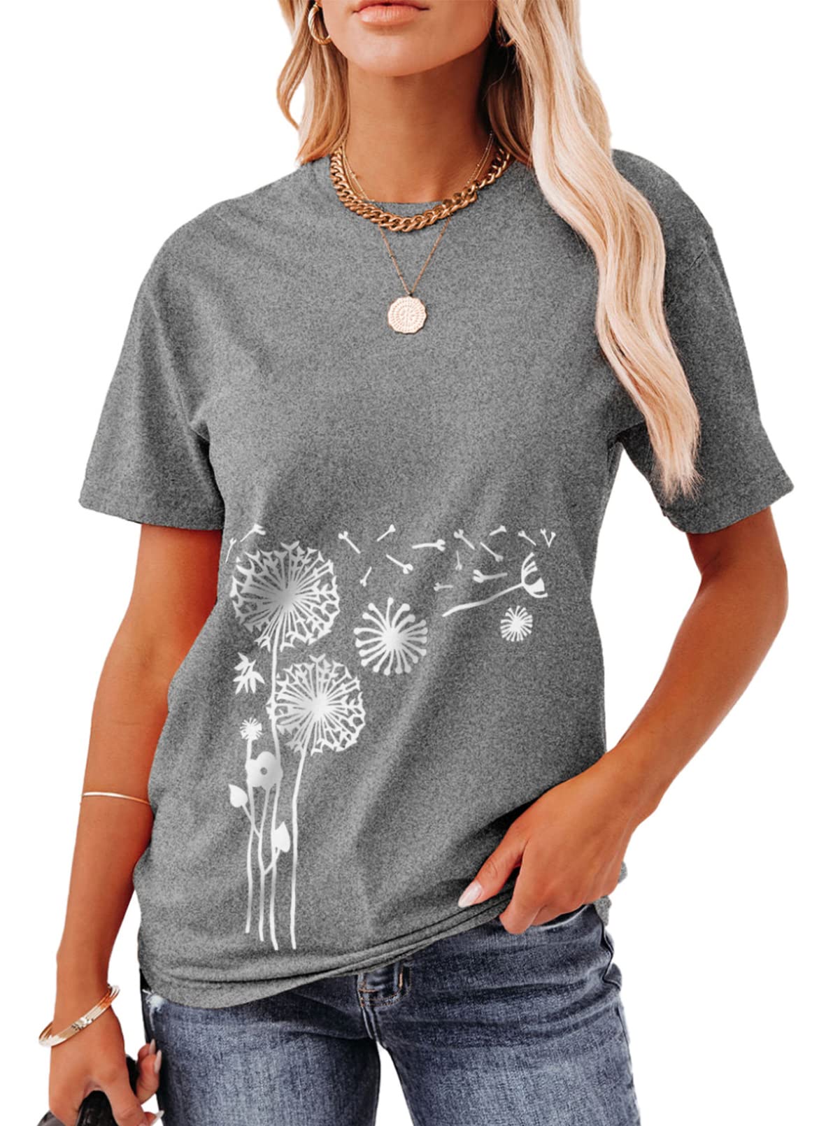 EVALESS Women's Summer Short Sleeve Cotton T-Shirt - Loose Casual Crewneck Basic Tee for Everyday Wear, Beach Outings & Date Nights - Fashion 2022 Collection