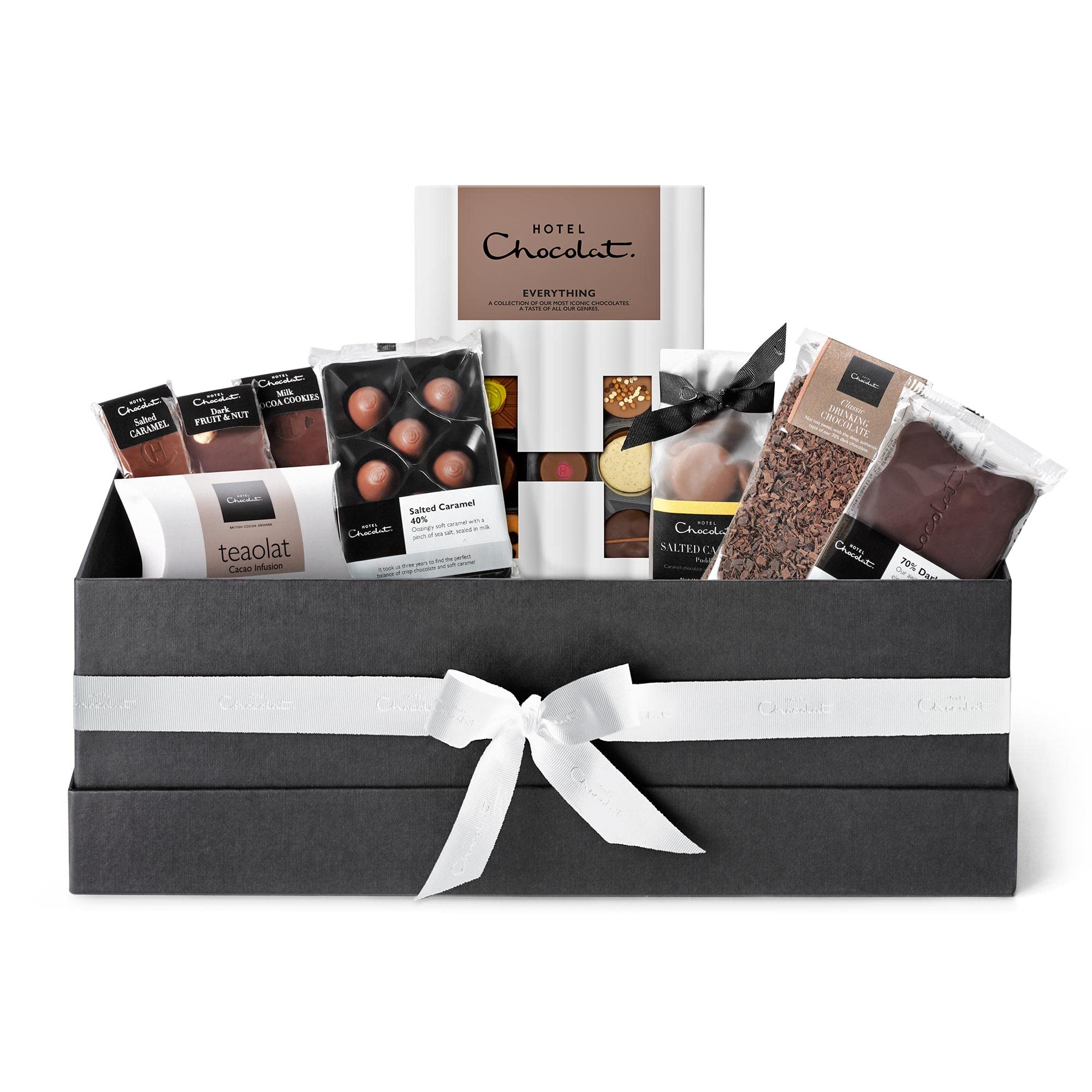 Luxury Hotel Chocolat Large Chocolate Gift Hamper 578g - Premium Milk, Dark & White Chocolate Assortment - Elegant Ribbon-Tied Present for Holidays, Birthdays & Corporate Gifting