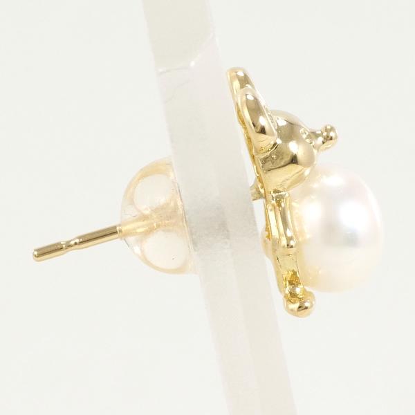 18K Yellow Gold Pearl Single Earring - Dainty Elegant Stud Earrings for Women - Perfect for Weddings, Parties & Everyday Wear