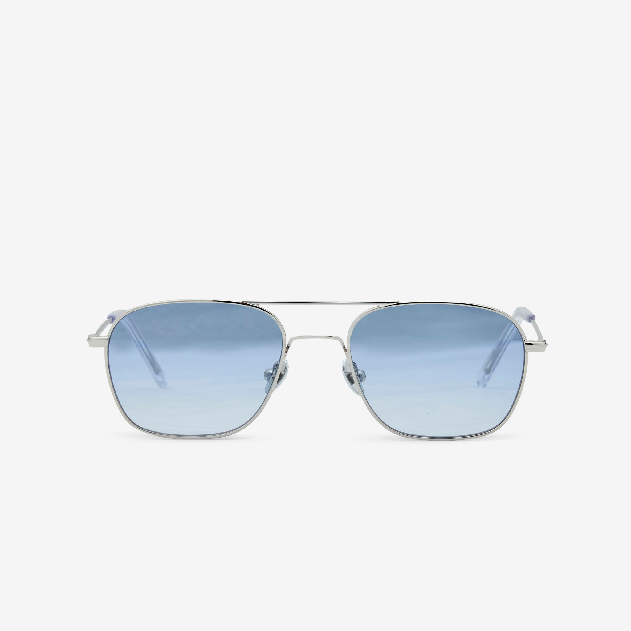 Dion Silver Sunglasses with Blue Gradient Lens - Stylish UV Protection for Outdoor Activities, Driving, and Beach Vacations