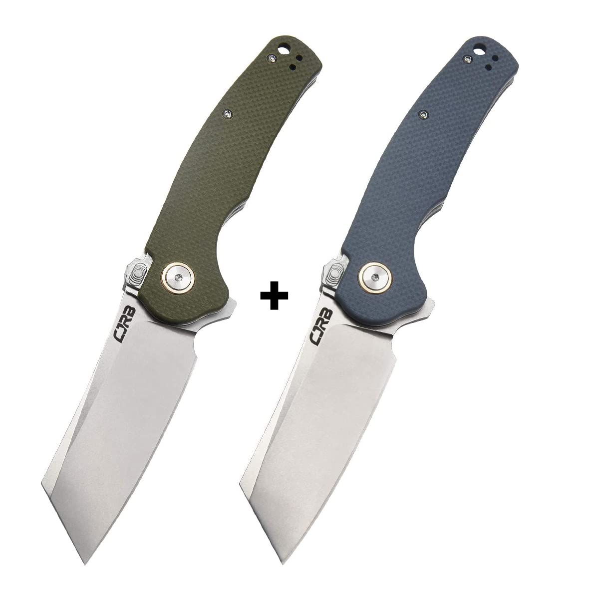 CJRB Crag Folding Knife - Blue & Green EDC Pocket Knife | High-Quality Stainless Steel Blade for Everyday Carry, Outdoor Adventures & Camping