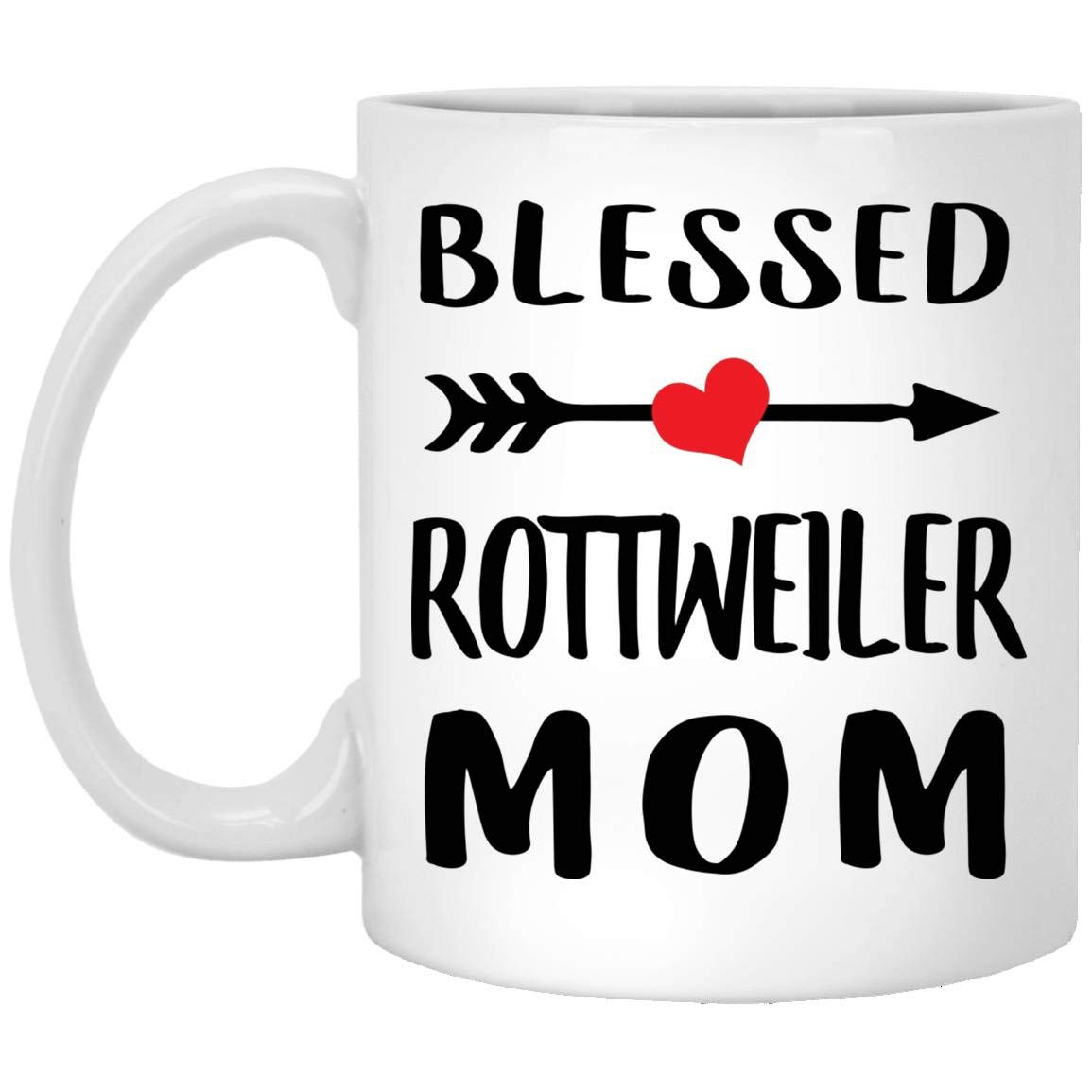 Blessed Rottweiler Mom Coffee Mug - Funny Dog Lover Gift for Women, 11oz White Ceramic Cup - Perfect for Christmas 2024 Gifts, Office Use, Housewarming & Dog Owner Appreciation