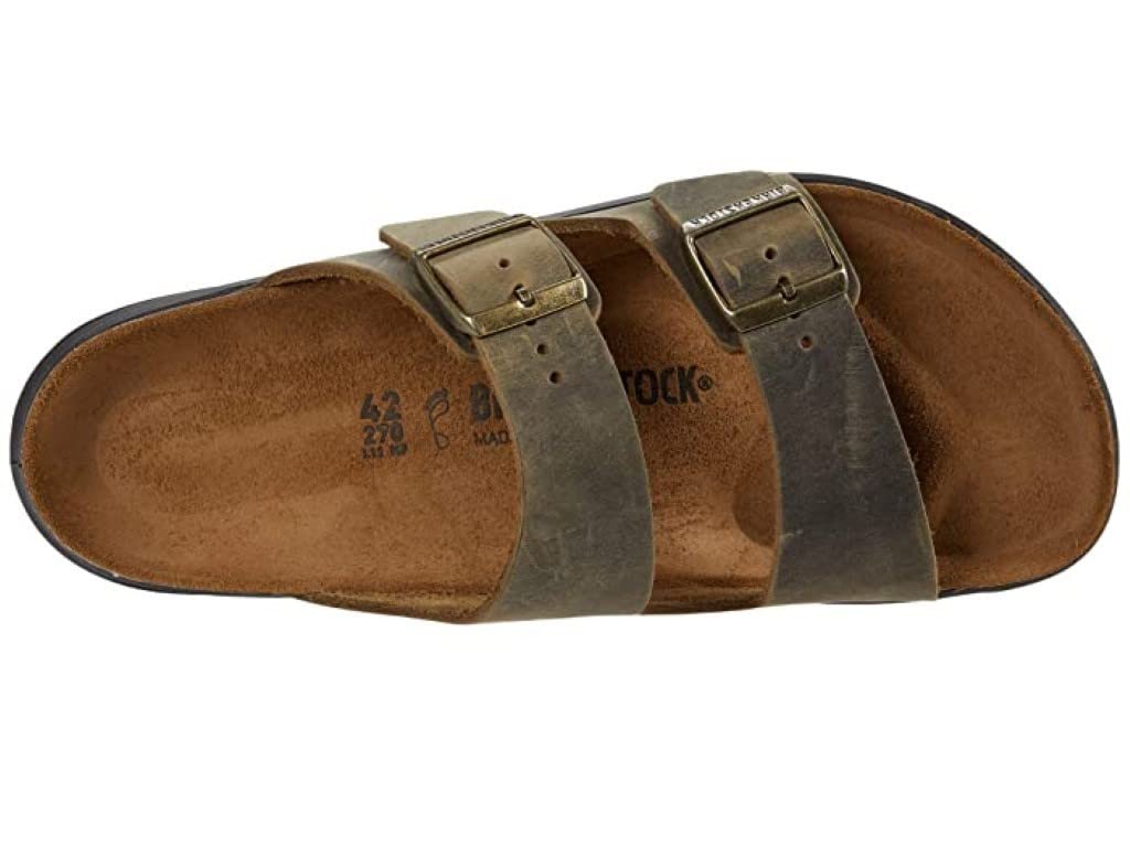 Birkenstock Arizona Sandals for Women - Open-Back Comfort Footbed in Khaki Oil Leather | Perfect for Casual Wear, Beach, and Everyday Comfort