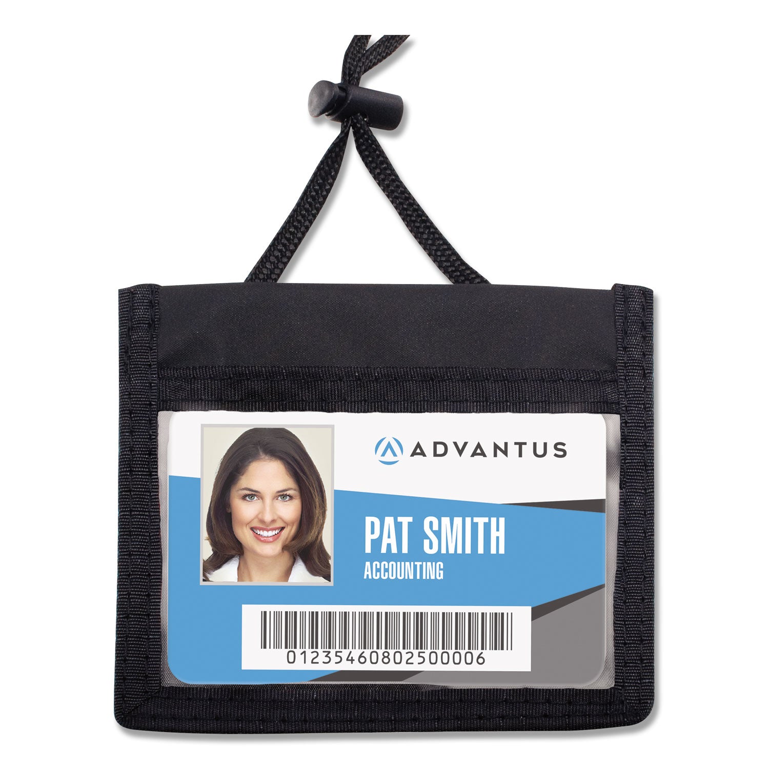 Advantus Horizontal ID Badge Holders with Neck Lanyard - Black/Clear 5