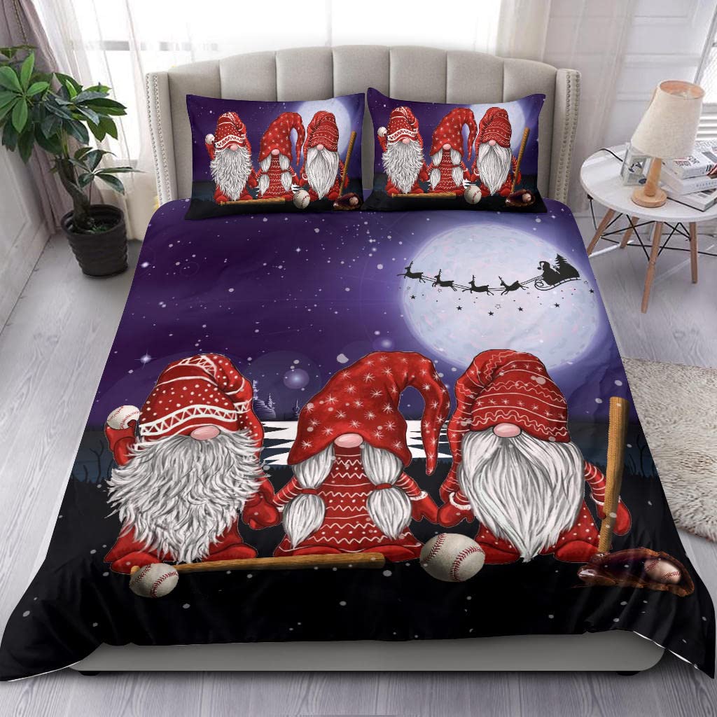 Christmas Gnome Duvet Cover Set with Pillowcases - Lightweight Soft Winter Holiday Bedding for Twin, Full, Queen & King Size - Perfect for Festive Home Decor & Cozy Seasonal Gift Idea