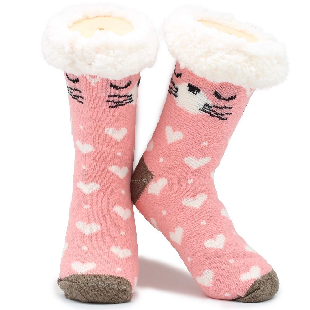 **Women's Non-Slip Fluffy Slipper Socks - Cozy & Funny House Slippers for Indoor Comfort, Warm Winter Gifts for Her - Perfect for Lounging, Relaxing at Home**