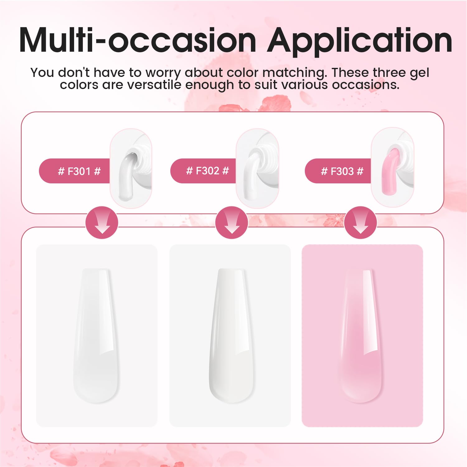 JEWHITENY Poly Extension Gel Nail Kit - Clear White Pink Poly Gel with Base & Top Coat for DIY French Manicure | UV/LED Lamp Required | Perfect for Salon Professionals & Home Nail Art