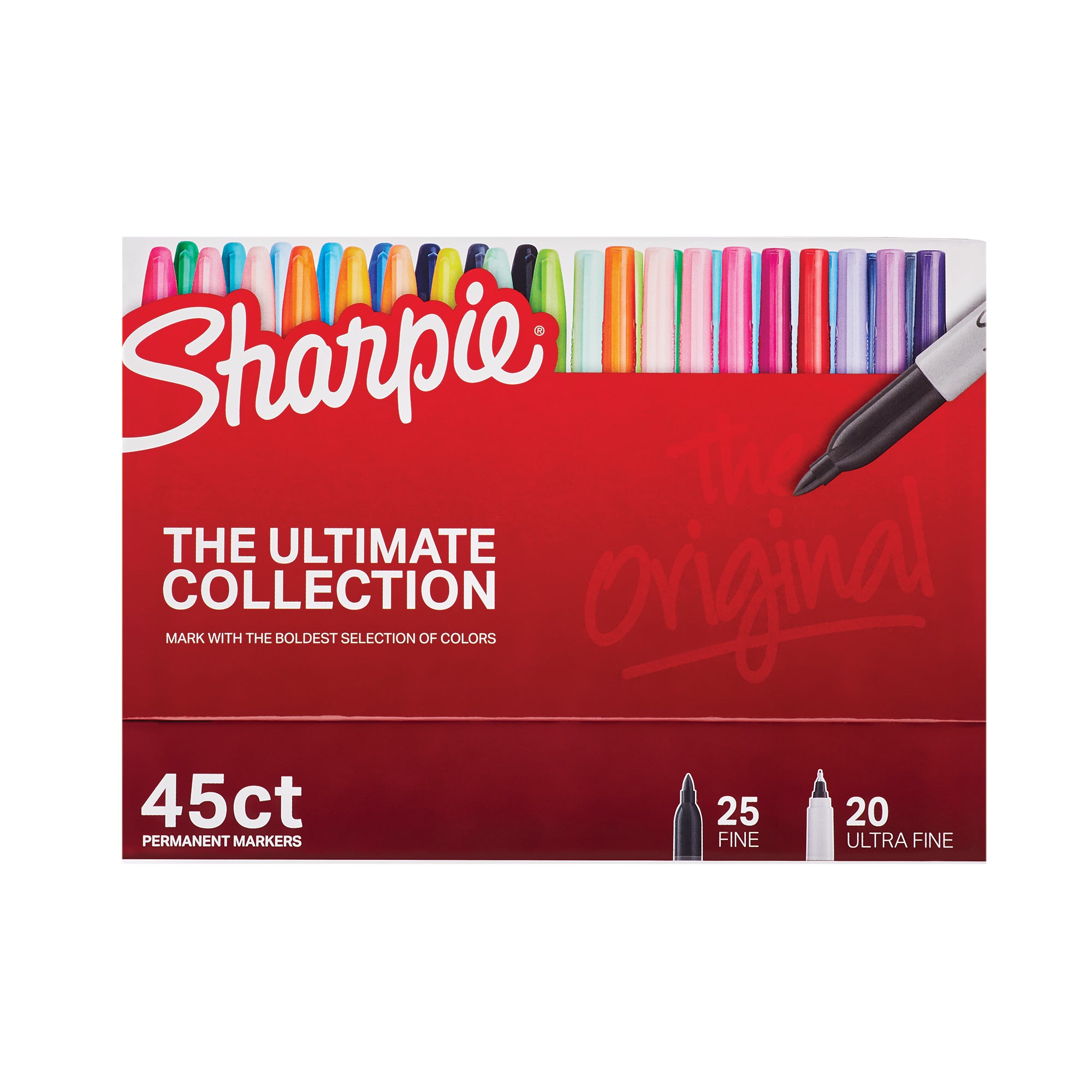 45 Pack Ultimate Collection Permanent Markers - Assorted Colors for Art, Office & DIY Projects - Waterproof & Quick-Drying for Smooth Writing on Multiple Surfaces
