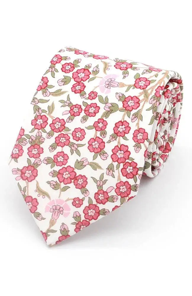 LA Smith Empress Tie - Premium Liberty Fabric Necktie for Men | Perfect for Weddings, Business Meetings & Formal Events