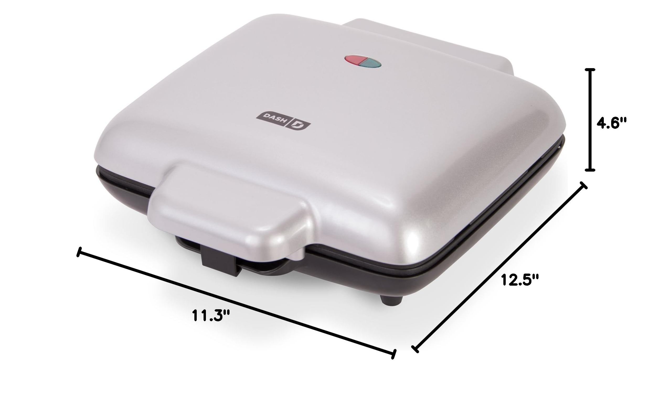 Dash No-Drip Waffle Iron - Silver | Non-Stick Belgian Waffle Maker for Perfect Breakfast | Ideal for Home, Kitchen, and Brunch Parties