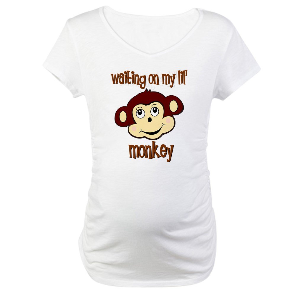 Funny Maternity T-Shirt - 'Waiting On My Monkey' Pregnancy Tee for Expecting Moms | Comfortable Cotton Maternity Top for Baby Showers, Gender Reveals & Pregnancy Announcements