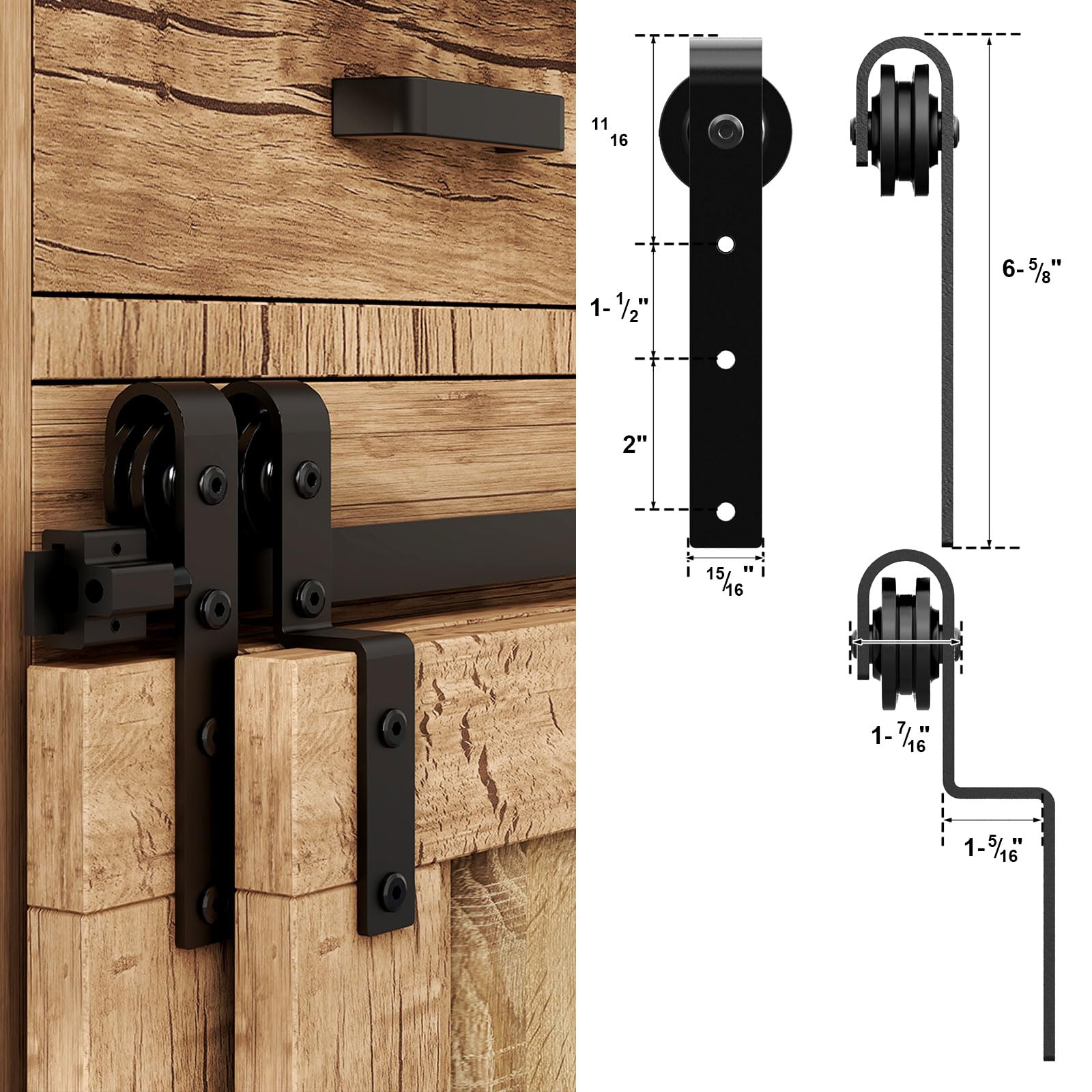 4FT Bypass Mini Barn Door Hardware Kit - Double Super Mini Sliding Barn Door Roller Set for Storage, Window, TV Stand & Closet (No Cabinet Included) - Perfect for Small Spaces, DIY Home Projects & Rustic Decor