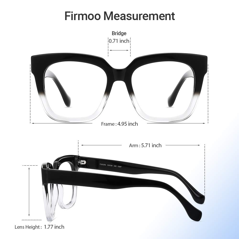 Firmoo Oversized Blue Light Blocking Glasses - Anti UV Computer Gaming Glasses for Women & Men | Reduce Eye Strain for Work, Gaming & Screen Time
