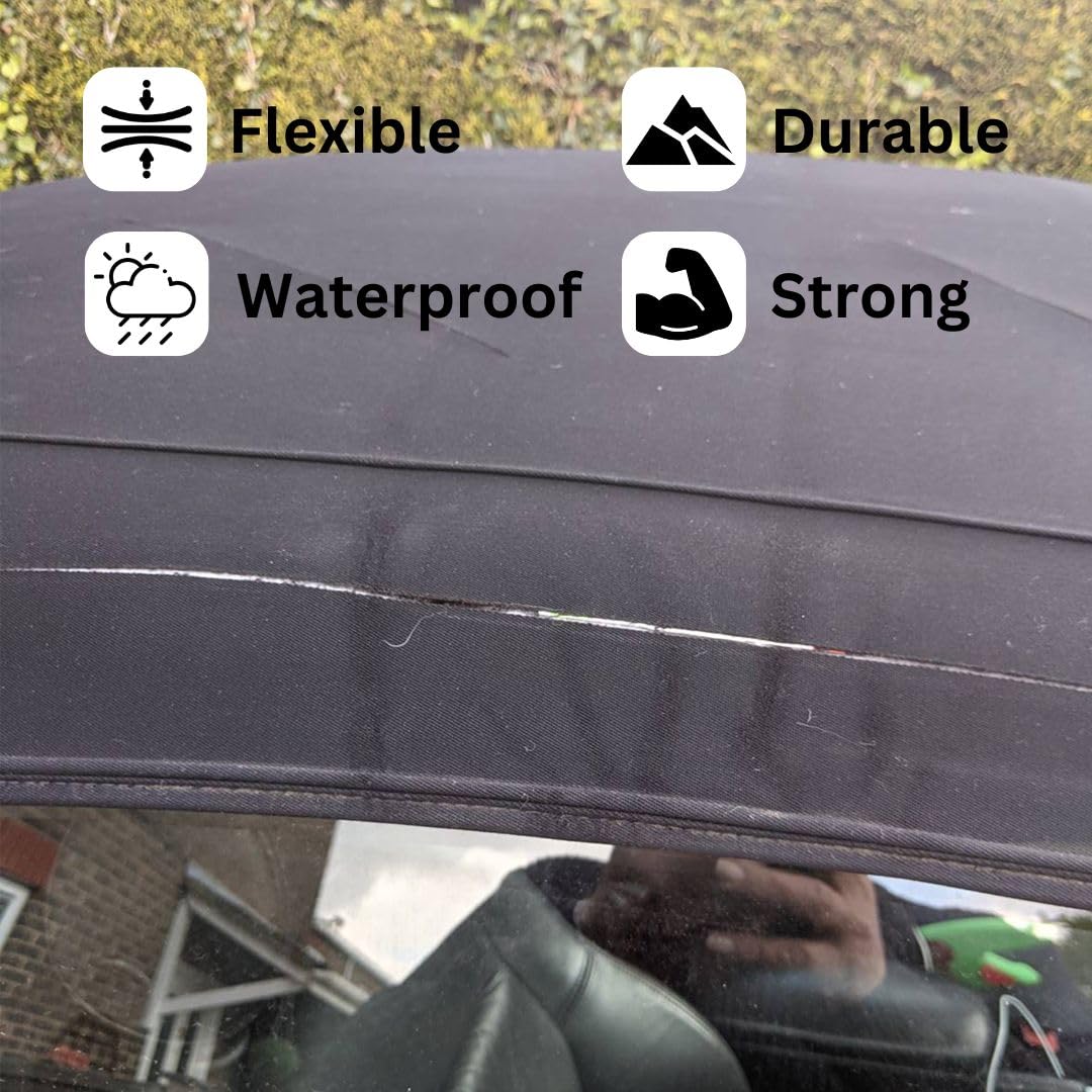 Stormsure Car Soft Top Repair Kit - Waterproof & Durable Vinyl Repair for Convertibles - Fix Tears, Holes & Leaks - Perfect for Jeep, BMW & More (Great for Road Trips & Outdoor Adventures)