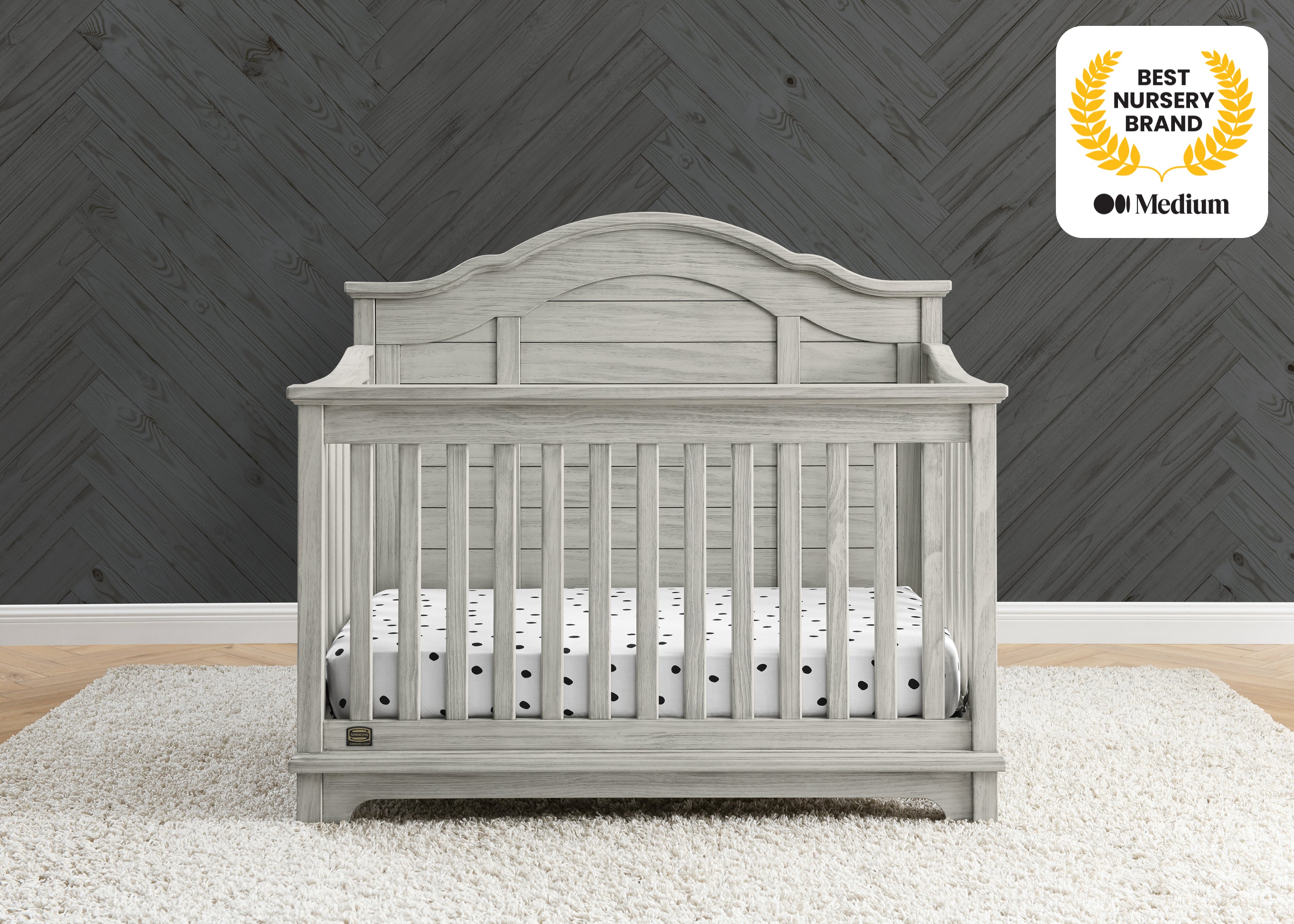 Asher 6-in-1 Convertible Baby Crib to Toddler Bed - White Nursery Furniture for Newborns & Growing Kids - Perfect for Nursery, Bedroom & Daycare