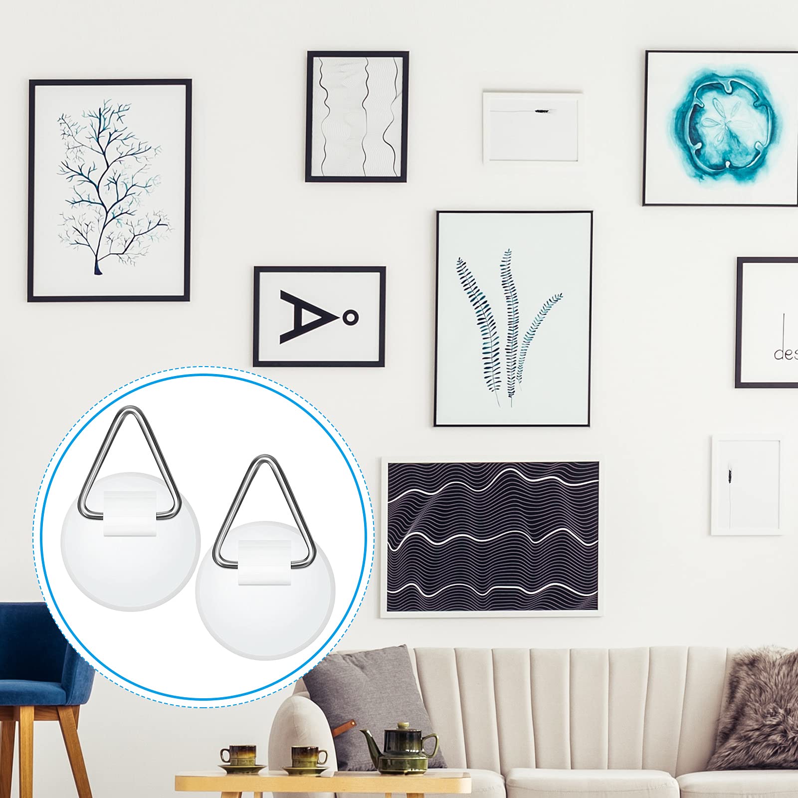 Patelai 40-Pack Invisible Adhesive Wall Hooks - Heavy Duty Self-Stick Plate Hangers for Pictures, Art & Home Decor - Perfect for Hanging Plates, Frames & Wall Decor in Kitchen, Living Room & Office