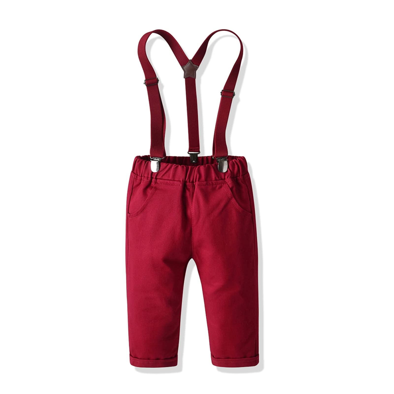 Fashion Baby Boy Outfit - Floral Shirt & Suspenders Set (4-5 Years) for Playdates & Parties