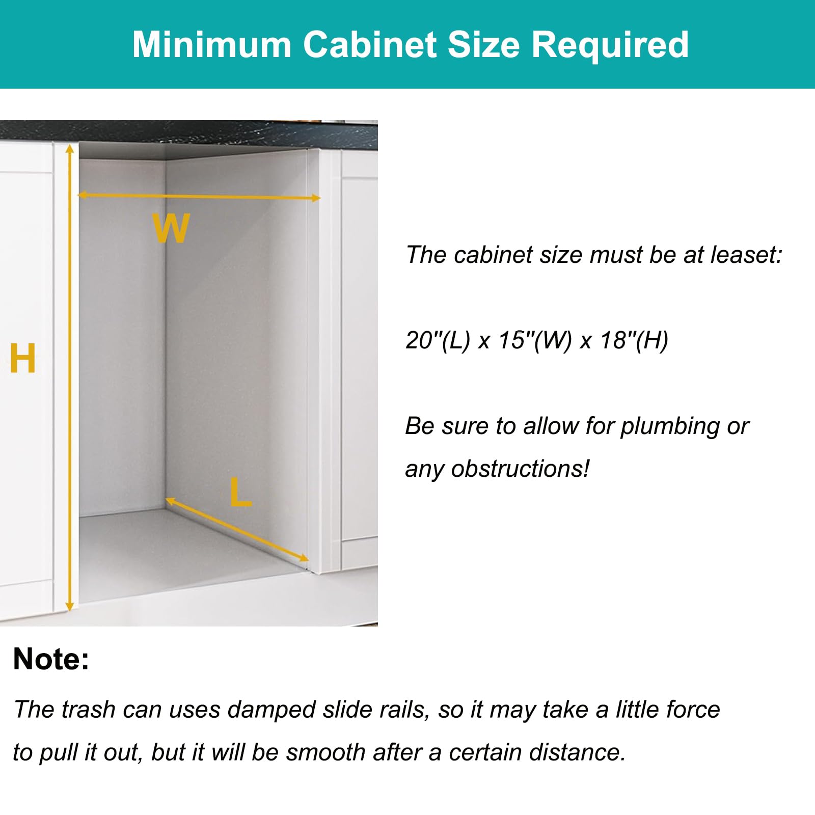Nisorpa 40L/10.6Gal Dual Compartment Pull-Out Trash Can - Under Sink Cabinet Garbage Bin with Lid - Soft Close Sliding Recycling Container for Kitchen, Commercial Use - Gray (Perfect for Small Spaces & Waste Sorting)