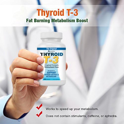 Absolute Nutrition Thyroid T3 Supplement - 180 Capsules for Metabolism & Energy Support - Boost Thyroid Function for Weight Management & Wellness