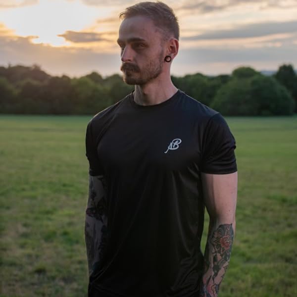 ASH BIRD Men's Short Sleeve Workout T-Shirt - Breathable Gym Shirt for Bodybuilding & Fitness Training - Ideal for Weightlifting, Running & Active Lifestyle