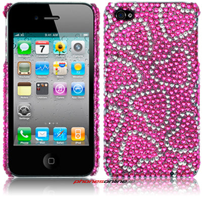 Apple iPhone 4S/4 Diamond Rhinestone Case - Pink Heart Design Protective Cover for Women | Perfect for Valentine's Day Gifts, Party Accessories & Everyday Use