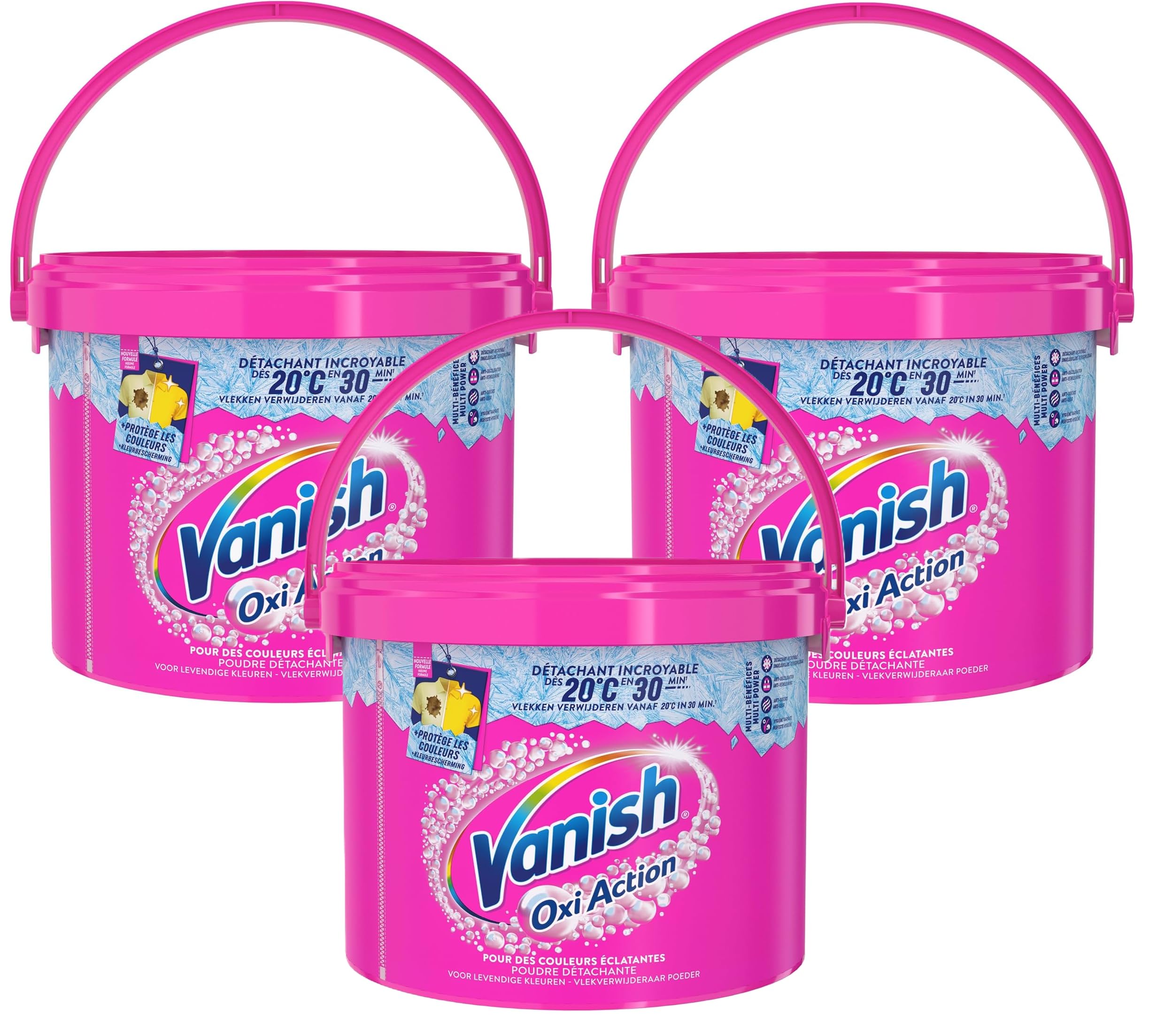 Vanish Oxi Action Stain Remover Powder - 3 Pack (2.7kg Each) | Effective at 20°C | Laundry Stain Removal for Clothes, Carpets & Upholstery