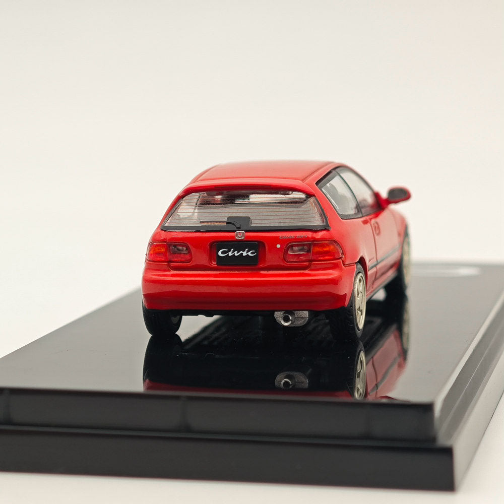 1/64 Honda CIVIC EG6 Sir S Diecast Model Car with Engine Display - Milano Red HJ641017SR - Collectible Hobby Japan Scale Model for Car Enthusiasts & Display Showcase