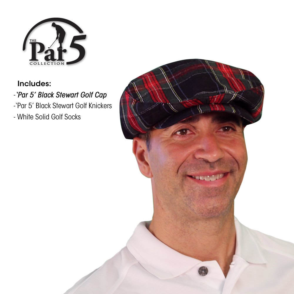 Men's Plaid Matching Golf Cap & Socks Set - Stewart Collection - Perfect for Golfing, Casual Wear & Outdoor Activities