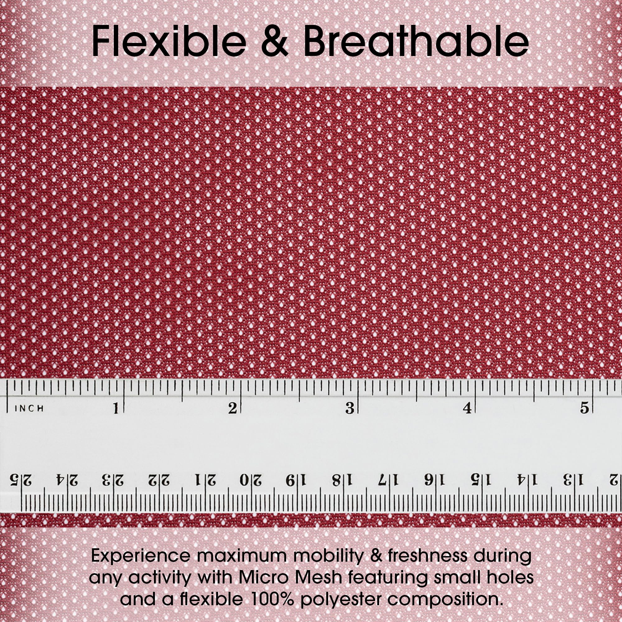 Pico Textiles 15 Yards Bolt - Cardinal Red Polyester Micro Mesh Jersey Fabric - 60