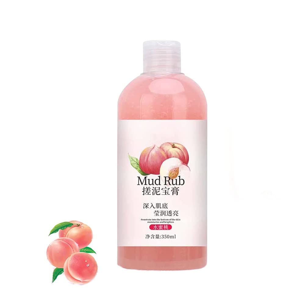 Ginbi Mud Scrub for Skin - 350ml Exfoliating Rubbing Mud Gel, Deep Cleansing Body Wash to Remove Dead Skin & Dirt | Best Mud Scrub for Spa, Shower & Home Skincare Routine (Pink)
