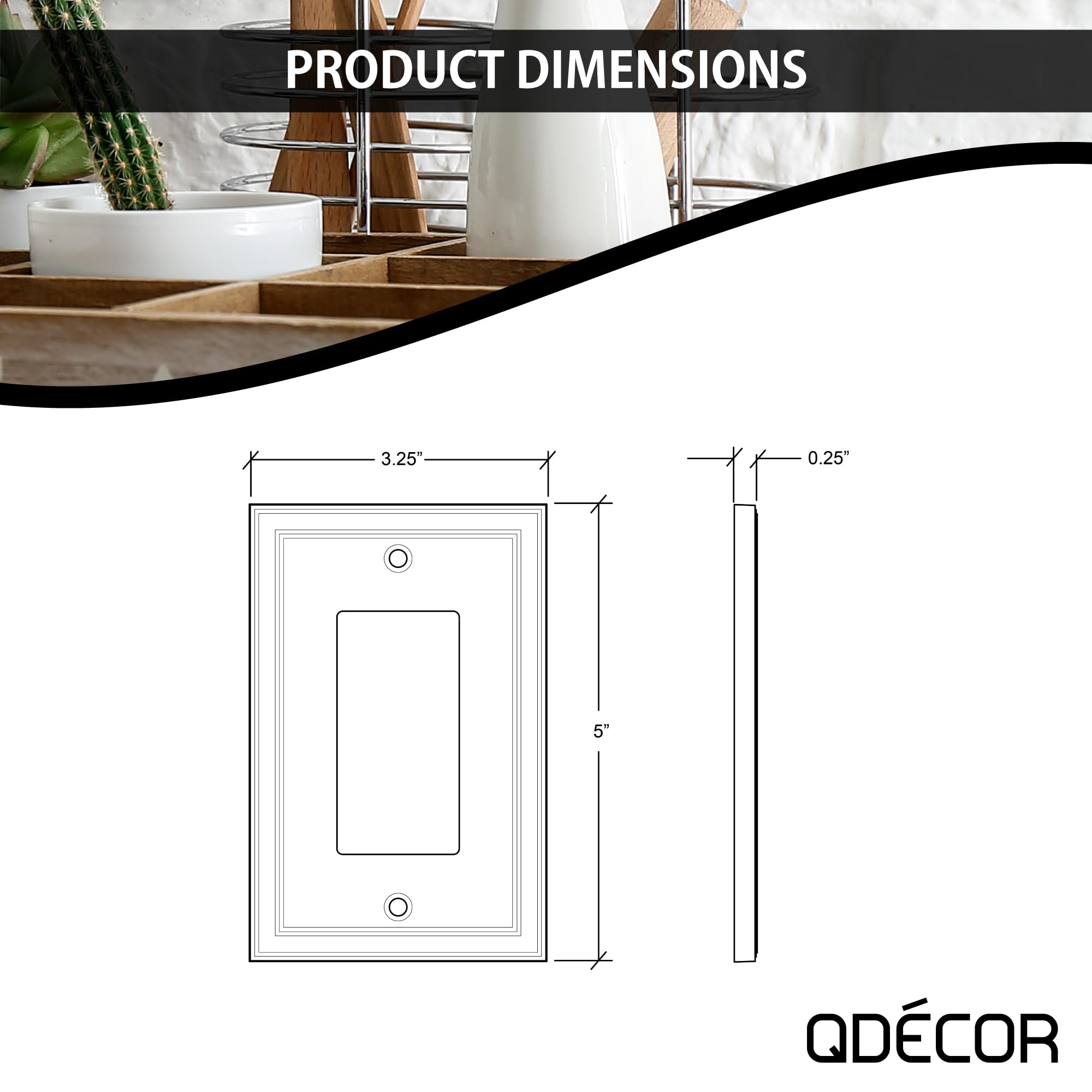 **Questech Decor Light Switch Covers – Insulated Single Rocker Wall Plates for Electrical Outlets, 1-Gang GFCI Switch Plates (Standard Size, White, 3-Pack) – Perfect for Home, Office & Commercial Decor**