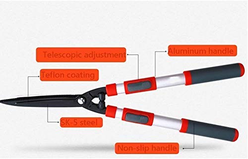 TONZN Long Hedge Shears - Ergonomic SK-5 Steel Garden Pruning Shears with Rubber Handles (620-810mm) - Perfect for Trimming Bushes, Hedges & Shrubs in Your Backyard