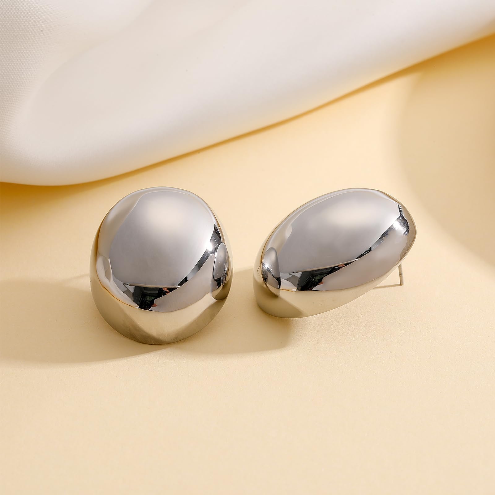 Chunky Gold and Silver Hoop Earrings for Women - Hypoallergenic Statement Jewelry, Fashion Gold Plated Earrings for Party, Wedding & Everyday Wear