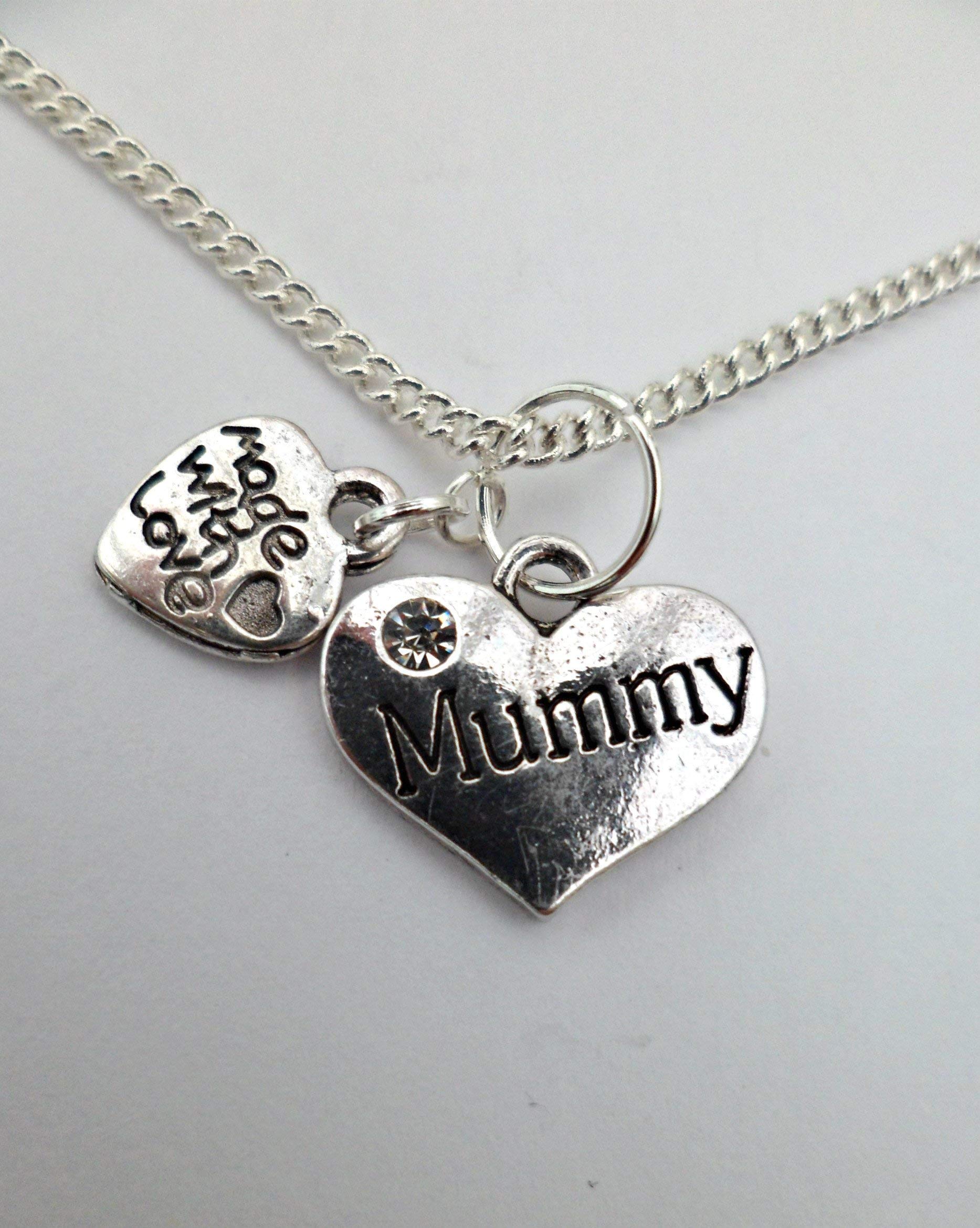 Elegant Silver Plated Heart Charm Necklace with Gemstone - Perfect Gift for Mom, Wife & Loved Ones | Valentine's Day, Anniversary & Romantic Occasions