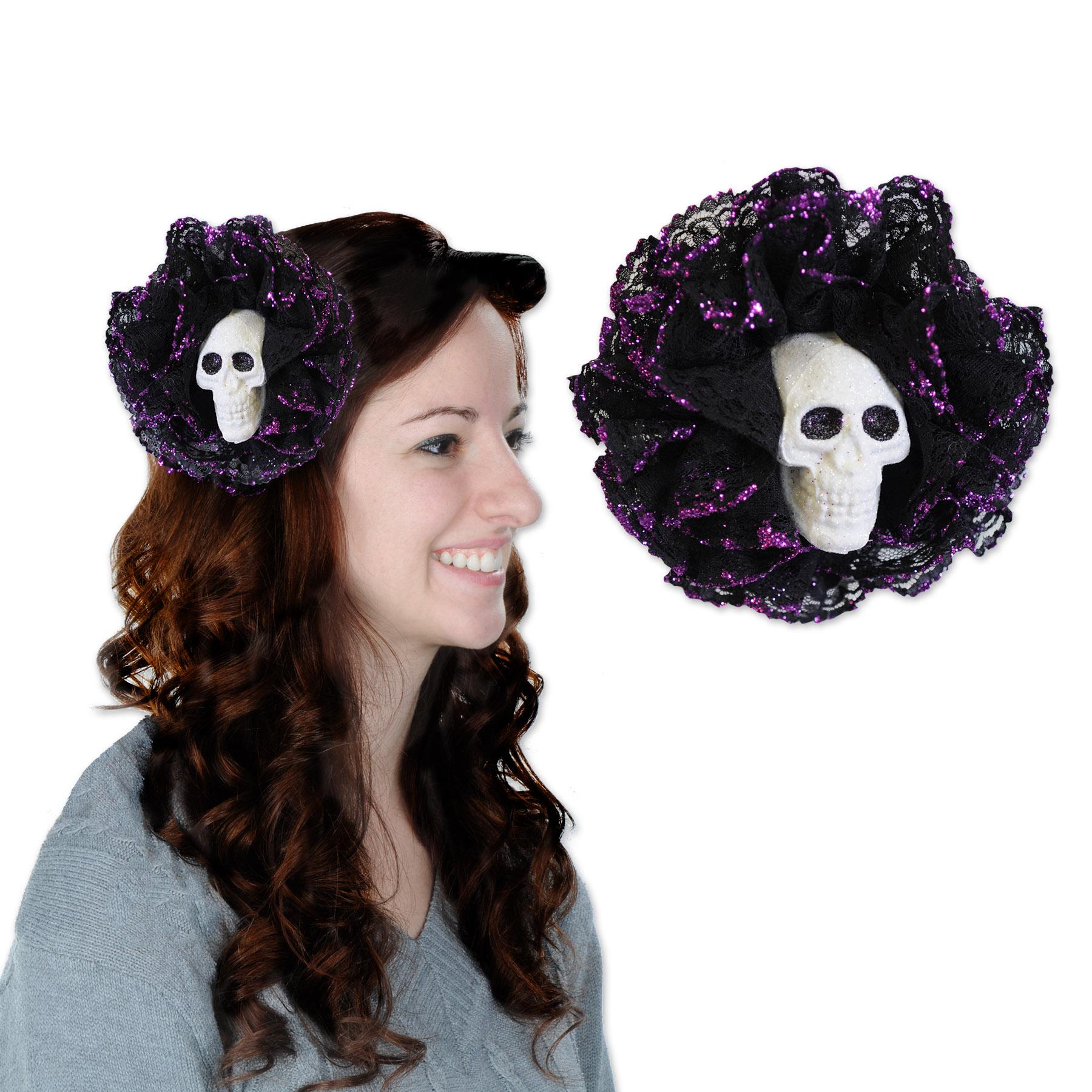 12 Pack Halloween Skull Hair Clips - Spooky Costume Accessories for Women & Girls - Perfect for Halloween Parties, Cosplay & Themed Events