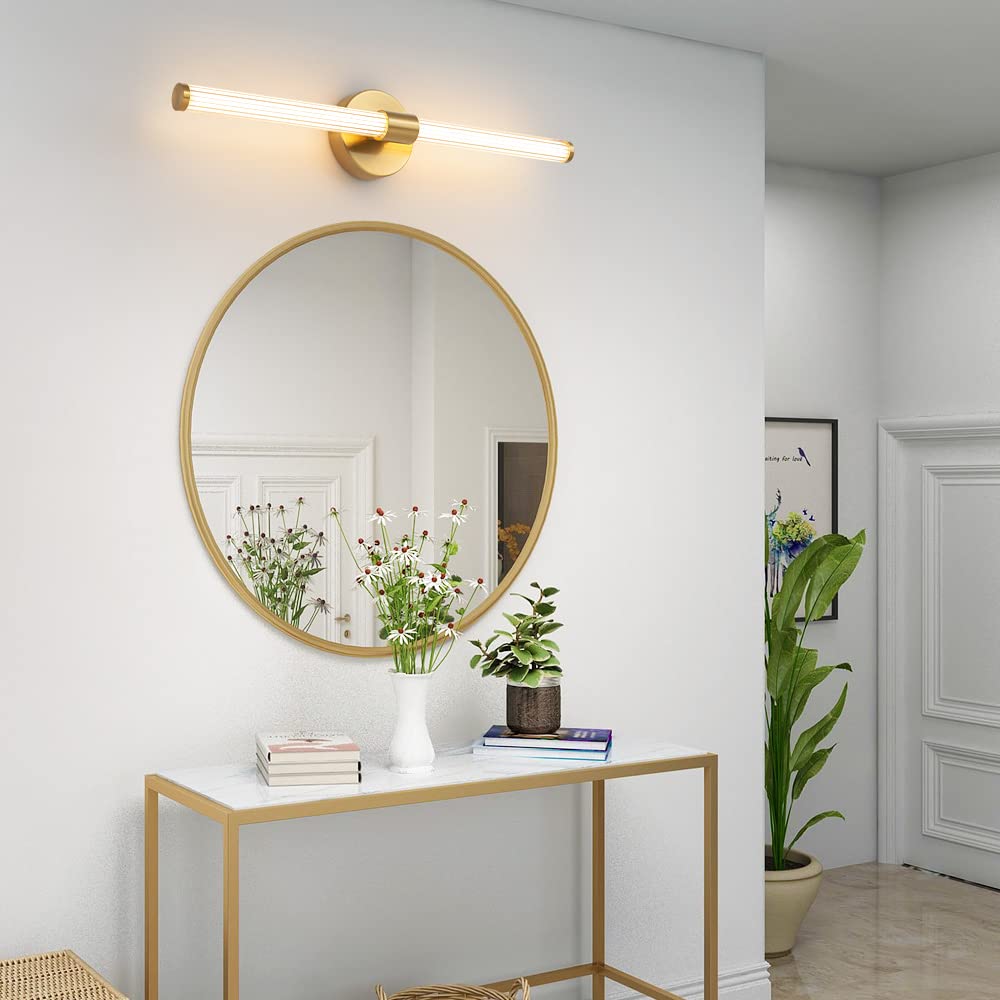 22 Inch Dimmable LED Vanity Light Bar - Gold Modern Bathroom Wall Sconce with 360° Full Lighting for Mirror, Warm White Light for Bedroom & Living Room | Perfect for Makeup, Shaving & Home Decor