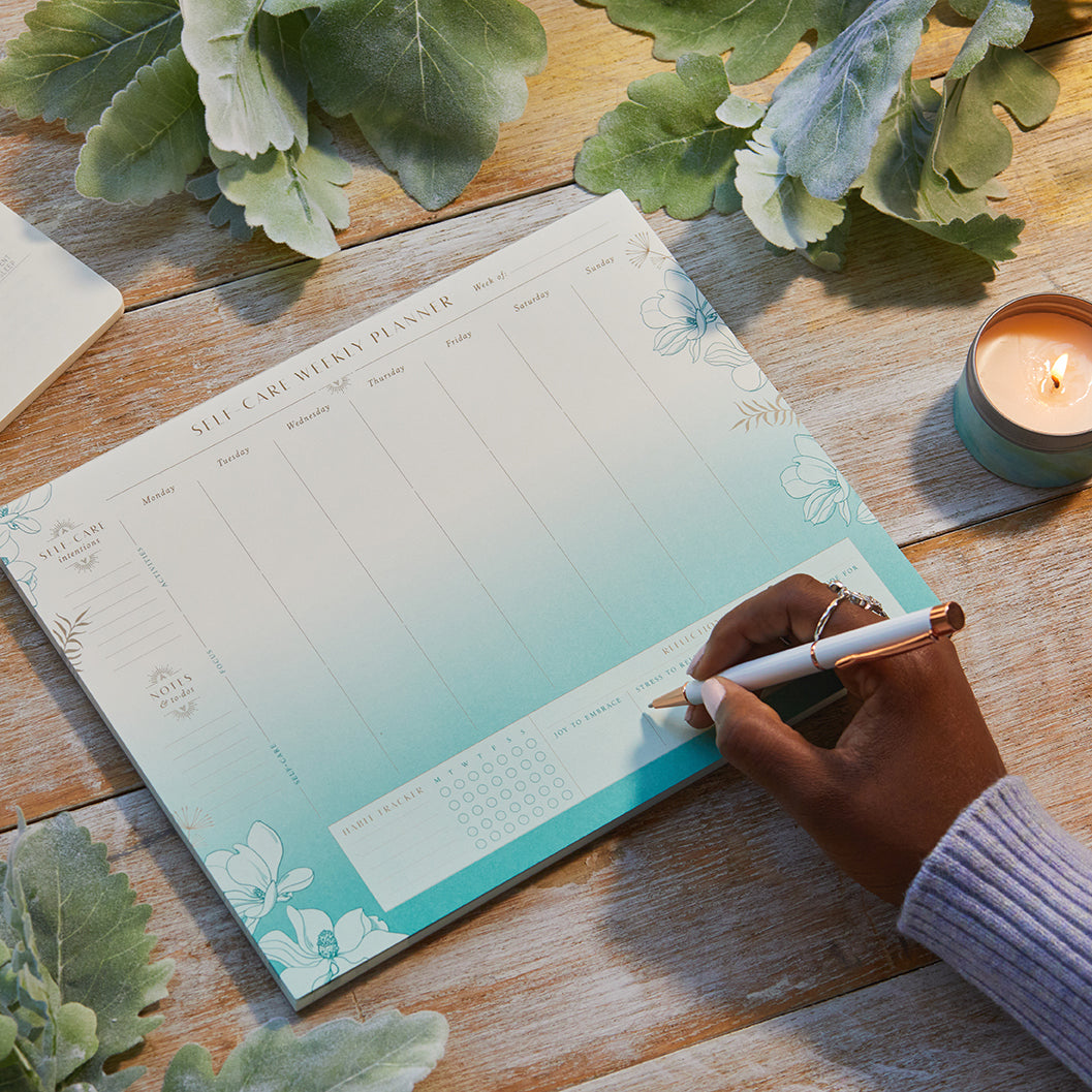 Self Care Weekly Planner Notepad - Undated Goal Tracker & Productivity Journal for Women - Perfect for Mental Health, Gratitude & Habit Tracking at Home or Office