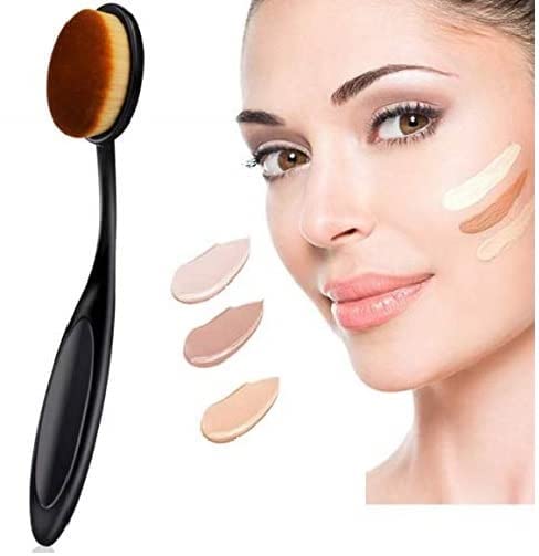 CARAPACE 2Pcs Professional Oval Makeup Brush Set - Foundation, Contour, Concealer & Eyeliner Blending Cosmetic Brushes for Flawless Makeup Application | Perfect for Daily Beauty Routine, Bridal Makeup & Professional Salon Use