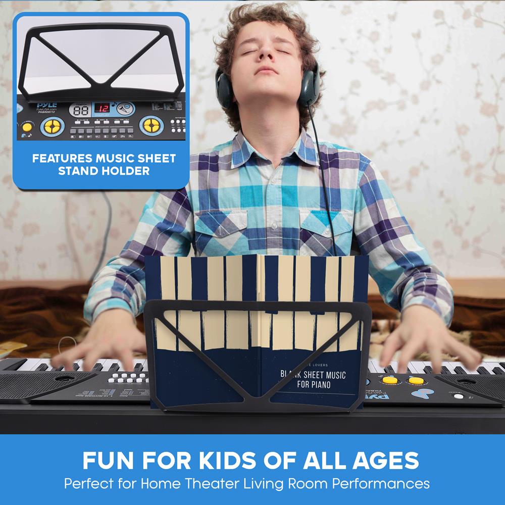 Portable 61-Key Electronic Piano Keyboard with Built-in Microphone - Perfect for Beginners, Kids & Travel | Home Practice, Music Lessons & On-the-Go Play