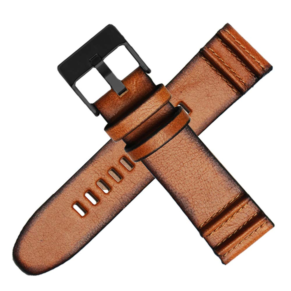 Diesel Leather Watch Band 24mm 26mm - Classic Retro Calfskin Strap with Tool for Men | Waterproof & Breathable for Daily Wear