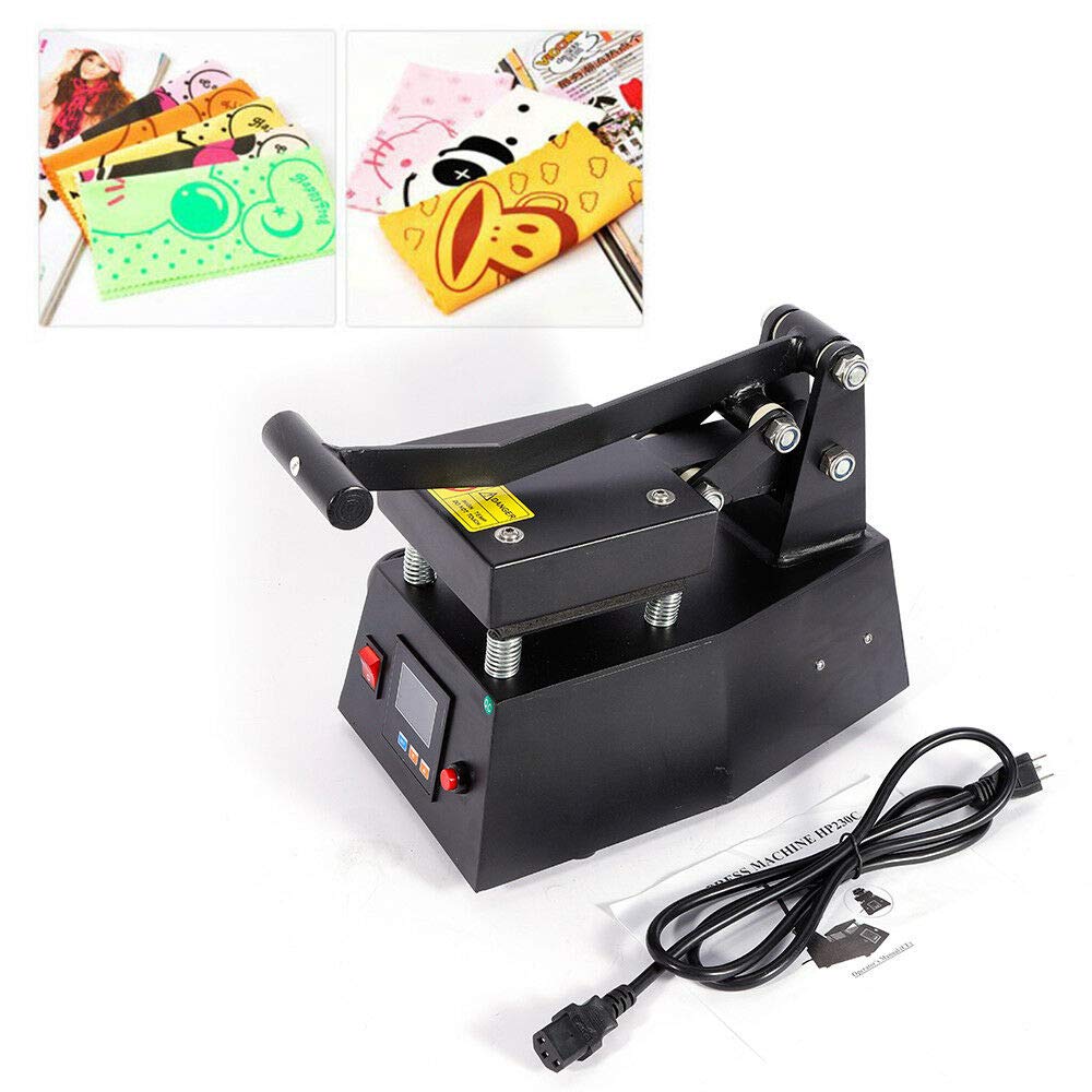 600W Digital Heat Press Machine for T-Shirts, Hats, Mugs & Mouse Pads - Industrial Grade Hot Stamping Equipment with Single Heater (0-250℃, Black) - Perfect for DIY Logo Printing, Custom Apparel & Promotional Items